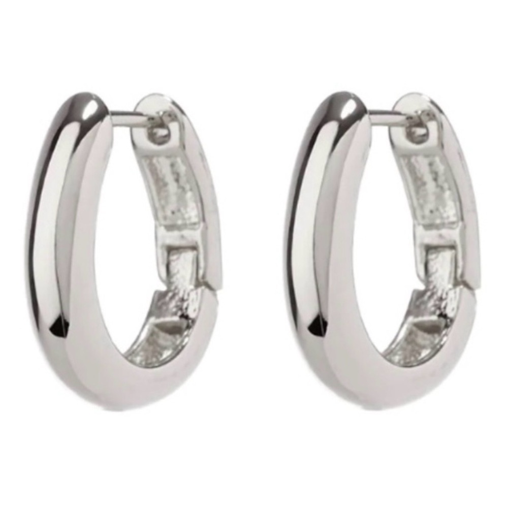 Luv AJ Shiny Silver Hoops